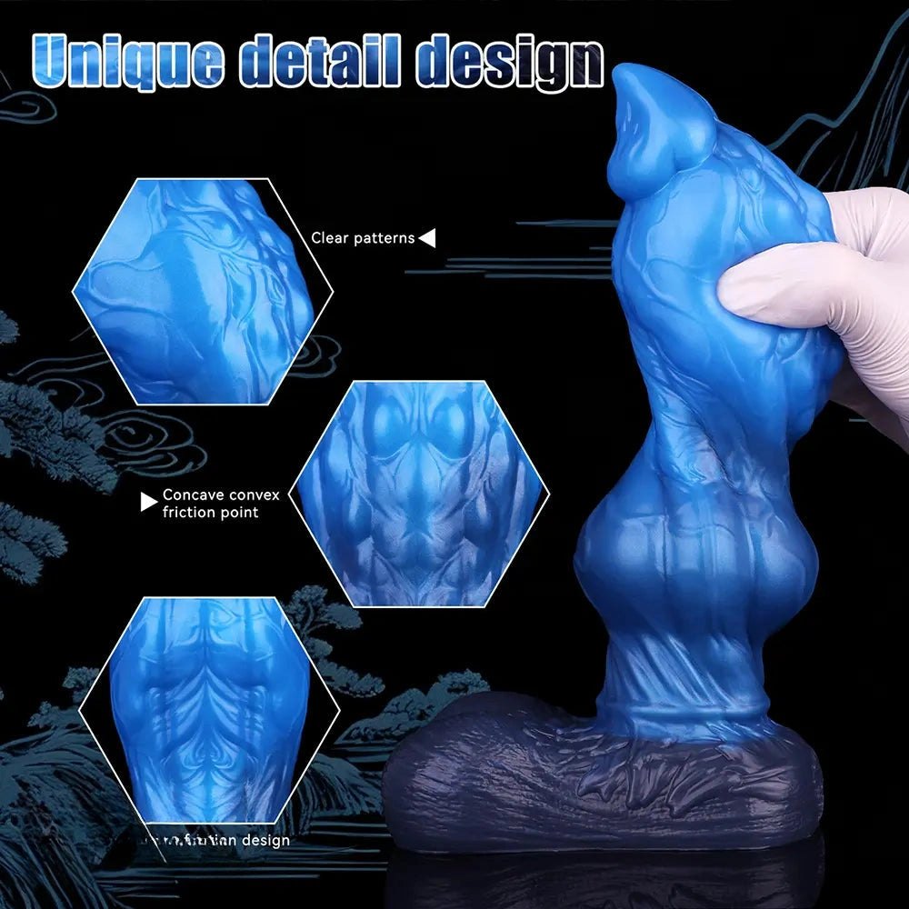 Blue silicone animal knot dildo, photo 5