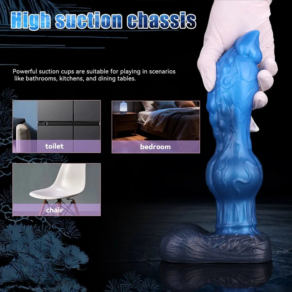 Blue silicone animal knot dildo, photo 6