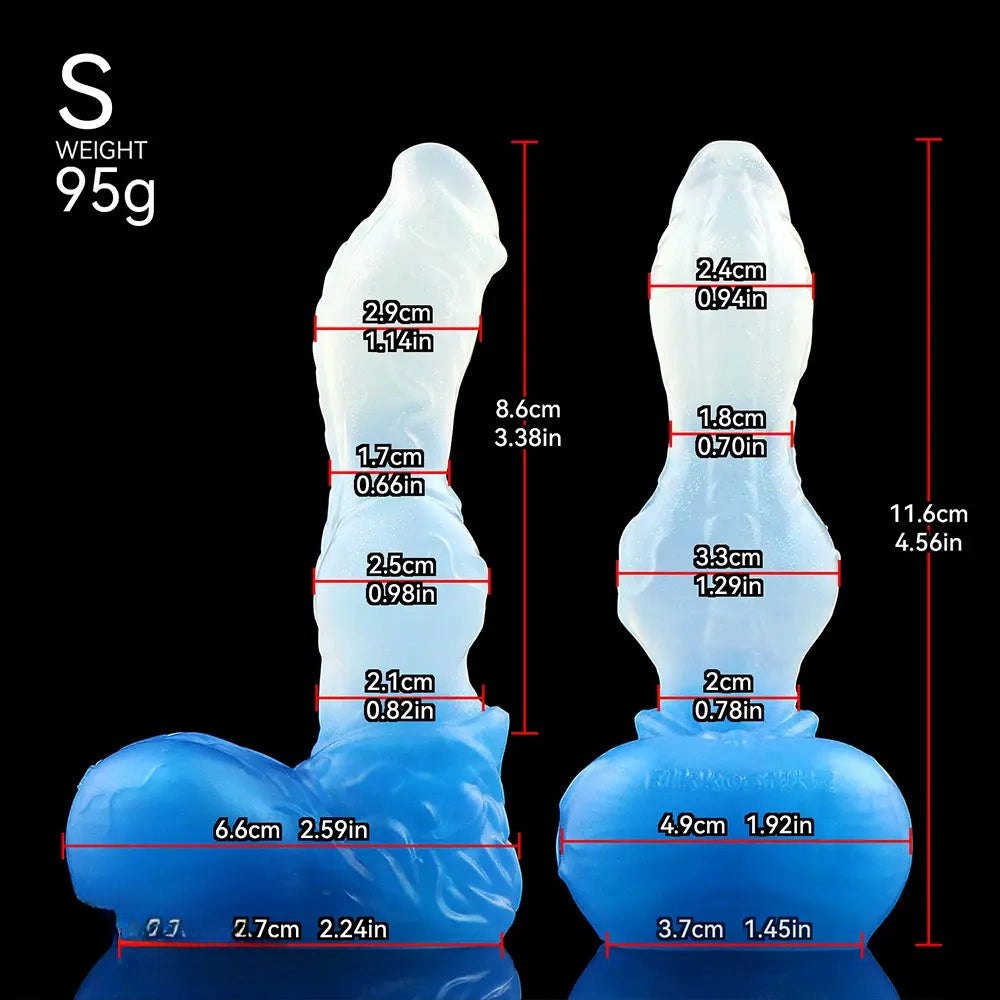 Blue and white knotted animal dildo, photo 5