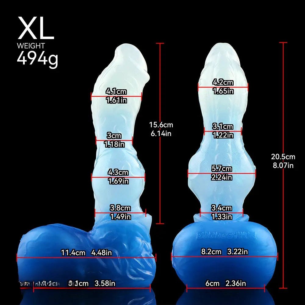 Blue and white knotted animal dildo, photo 6