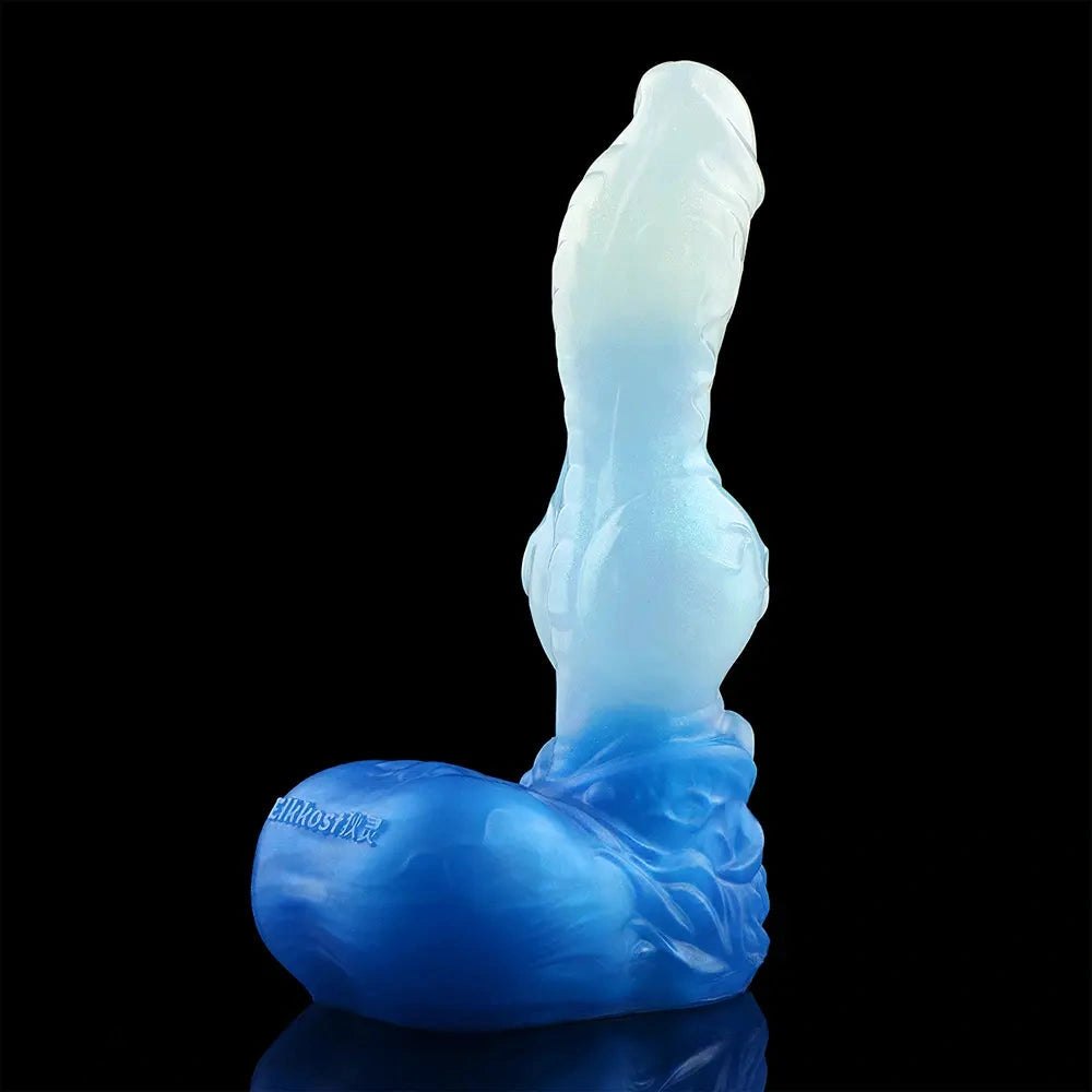 Blue and white knotted animal dildo, photo 9