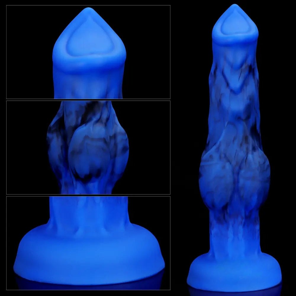 Blue knotted dog fantasy dildo, photo 2