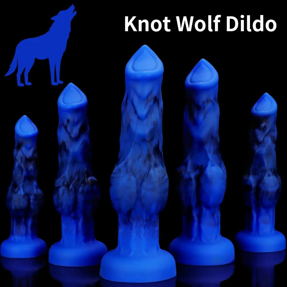 Blue knotted dog fantasy dildo, photo 3