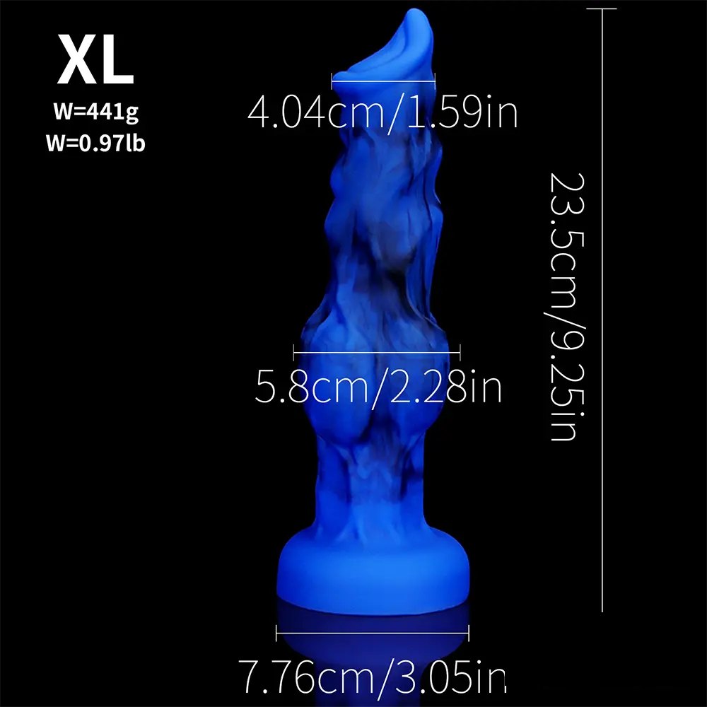 Blue knotted dog fantasy dildo, photo 9