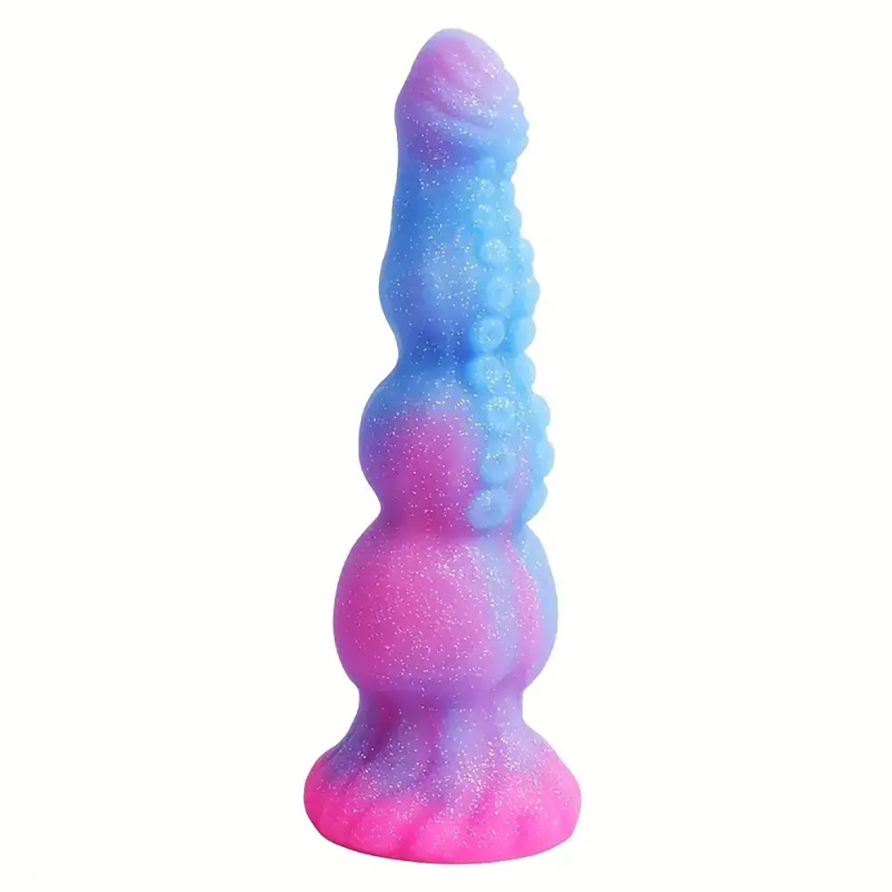 Blue and pink ombre silicone tentacle dildo, photo 1