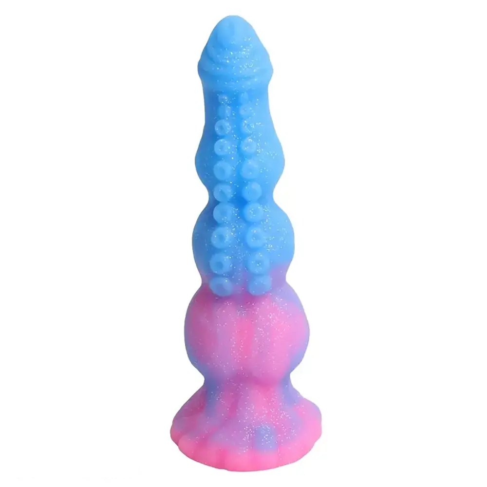 Blue and pink ombre silicone tentacle dildo, photo 2