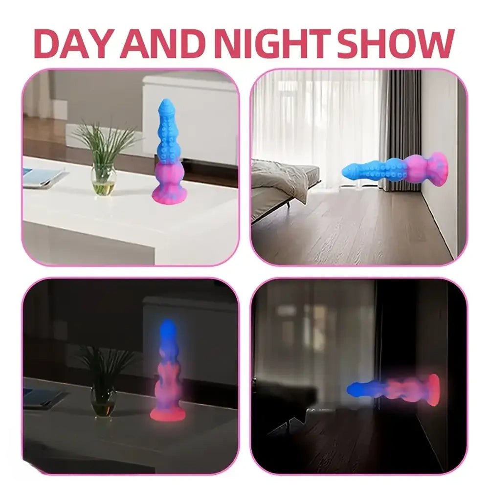 Blue and pink ombre silicone tentacle dildo, photo 5