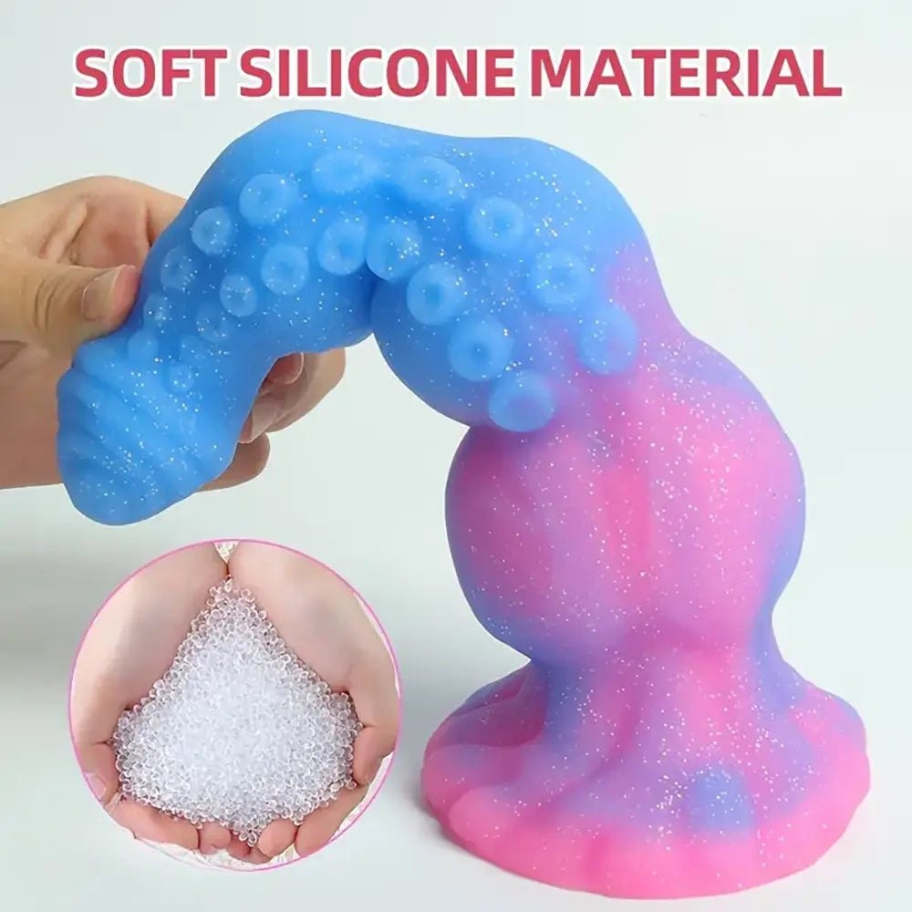 Blue and pink ombre silicone tentacle dildo, photo 9