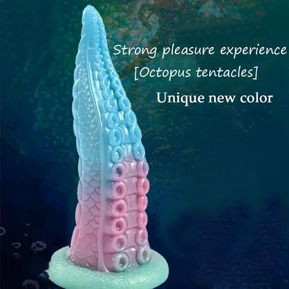 Blue and pink tentacle fantasy dildo, photo 1