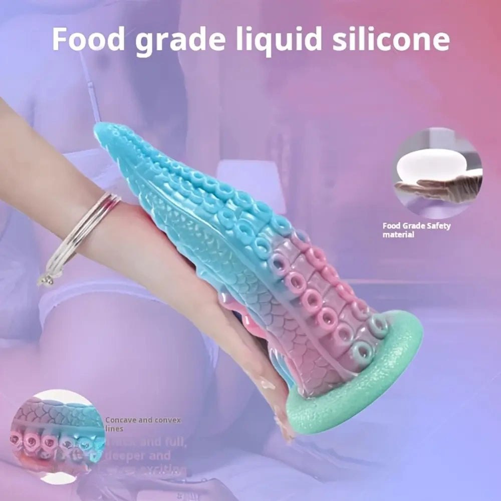 Blue and pink tentacle fantasy dildo, photo 5