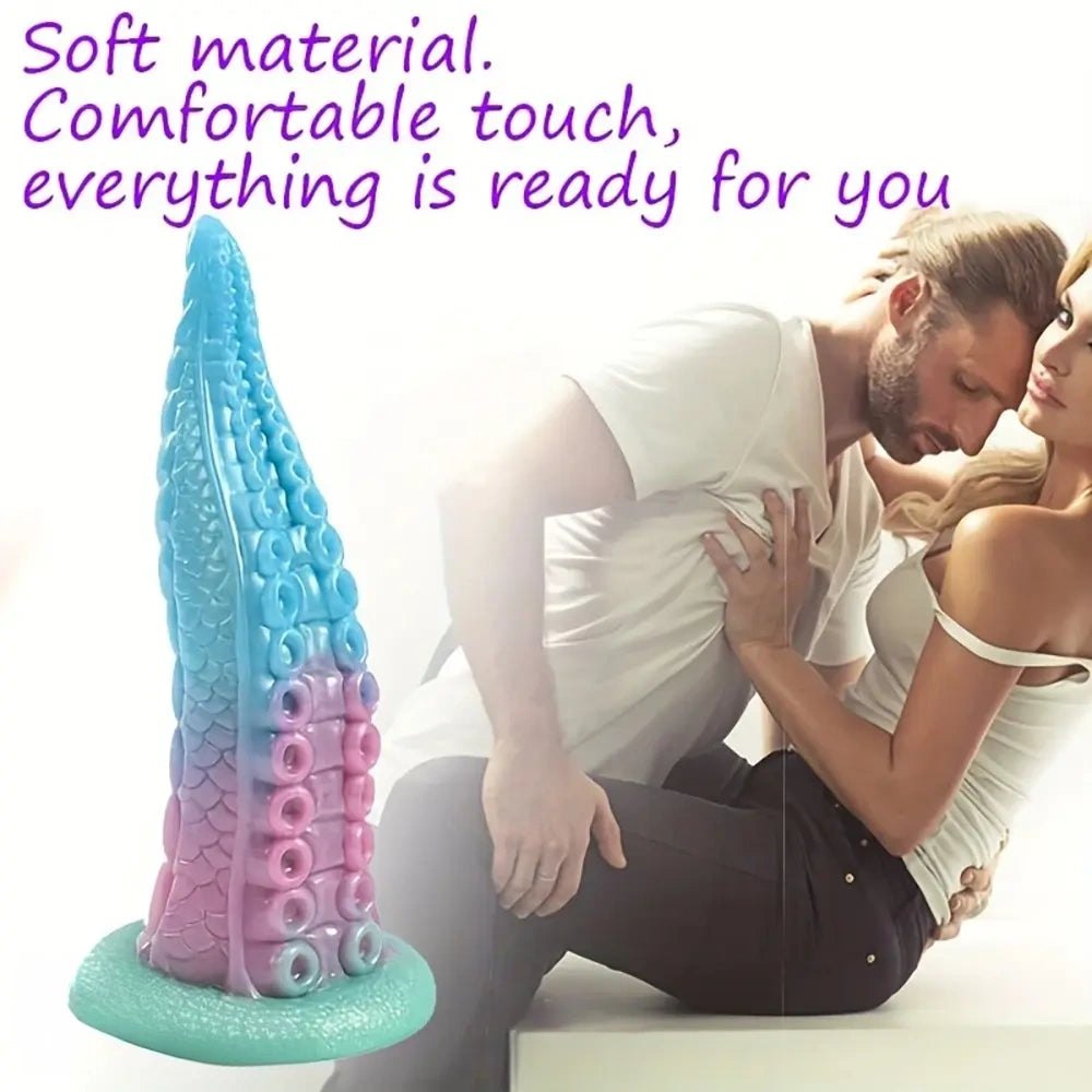 Blue and pink tentacle fantasy dildo, photo 6