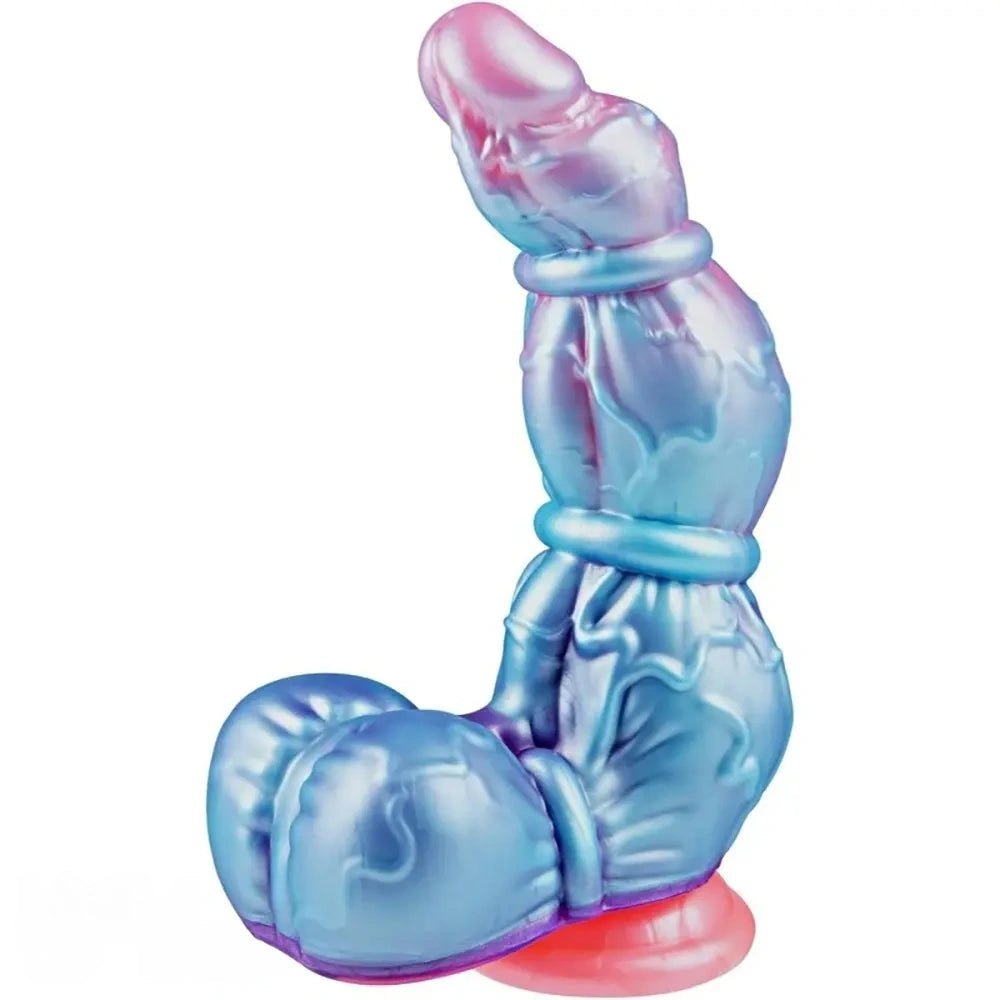 Blue purple knotted animal dildo, photo 1