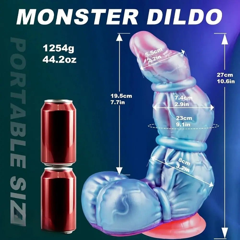 Blue purple knotted animal dildo, photo 4