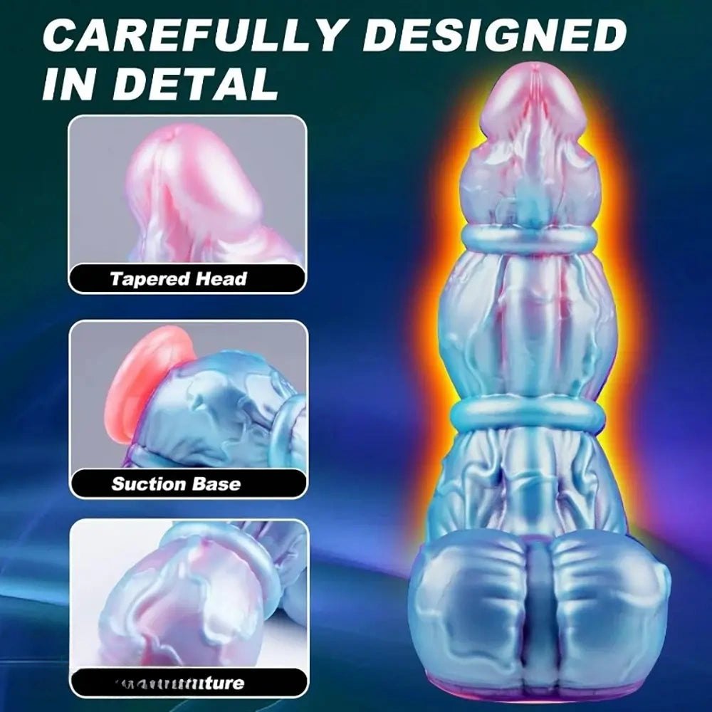 Blue purple knotted animal dildo, photo 5