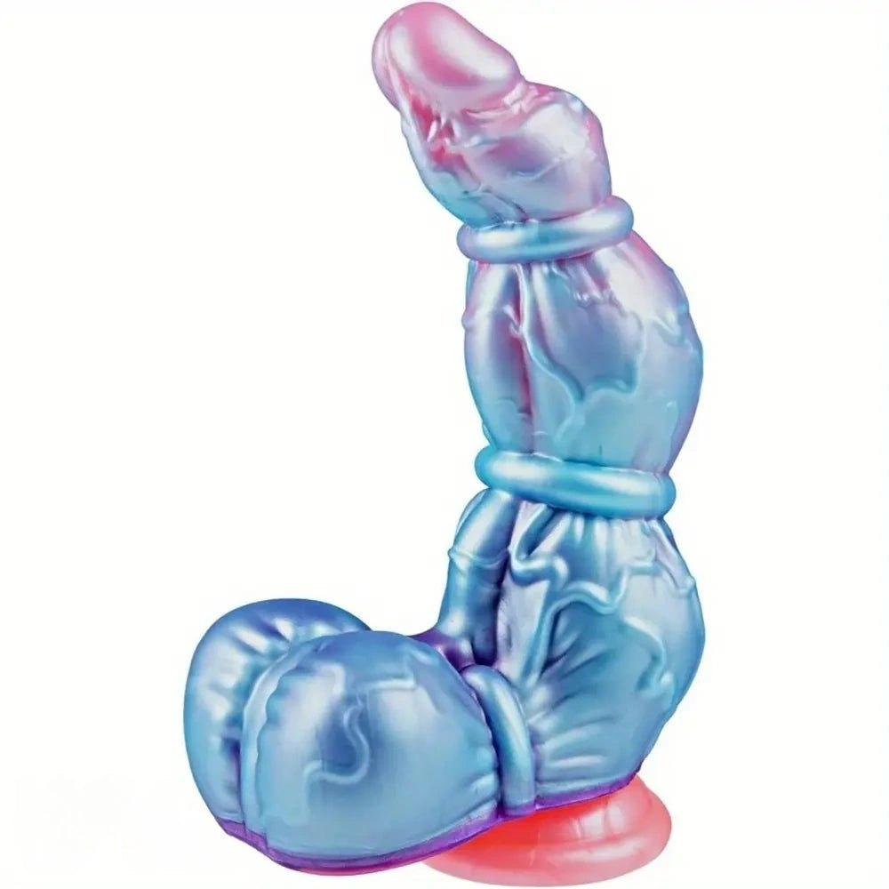 Blue purple knotted animal dildo, photo 7