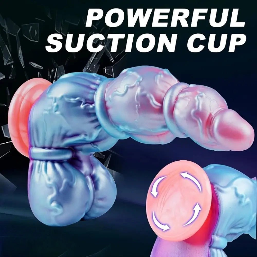 Blue purple knotted animal dildo, photo 8