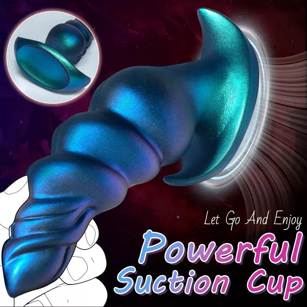 Blue ridged knot anal plug, photo 10