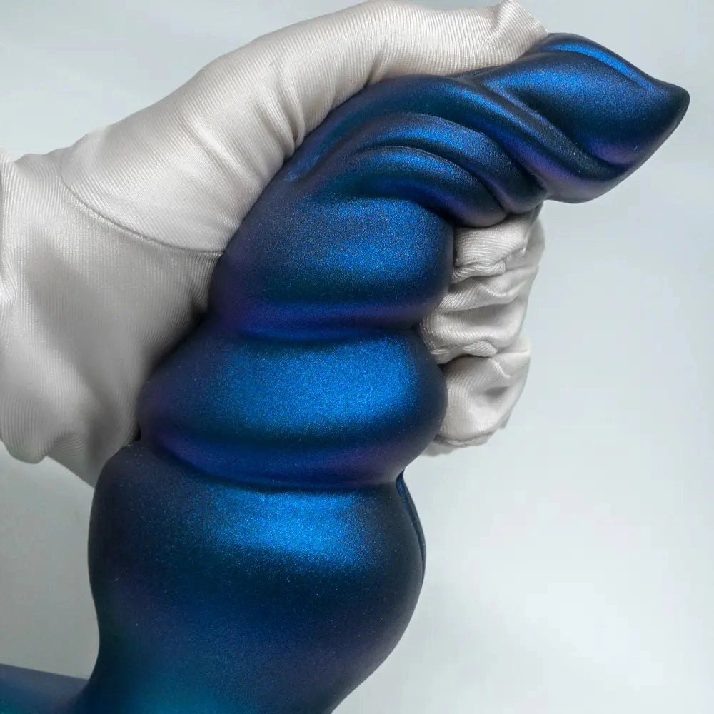 Blue ridged knot anal plug, photo 12