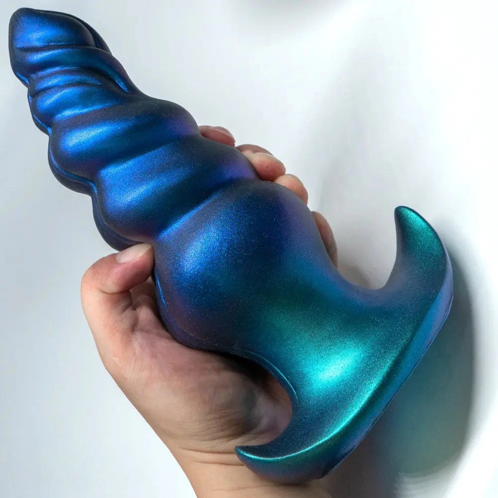 Blue ridged knot anal plug, photo 13