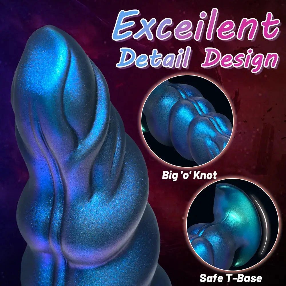 Blue ridged knot anal plug, photo 4