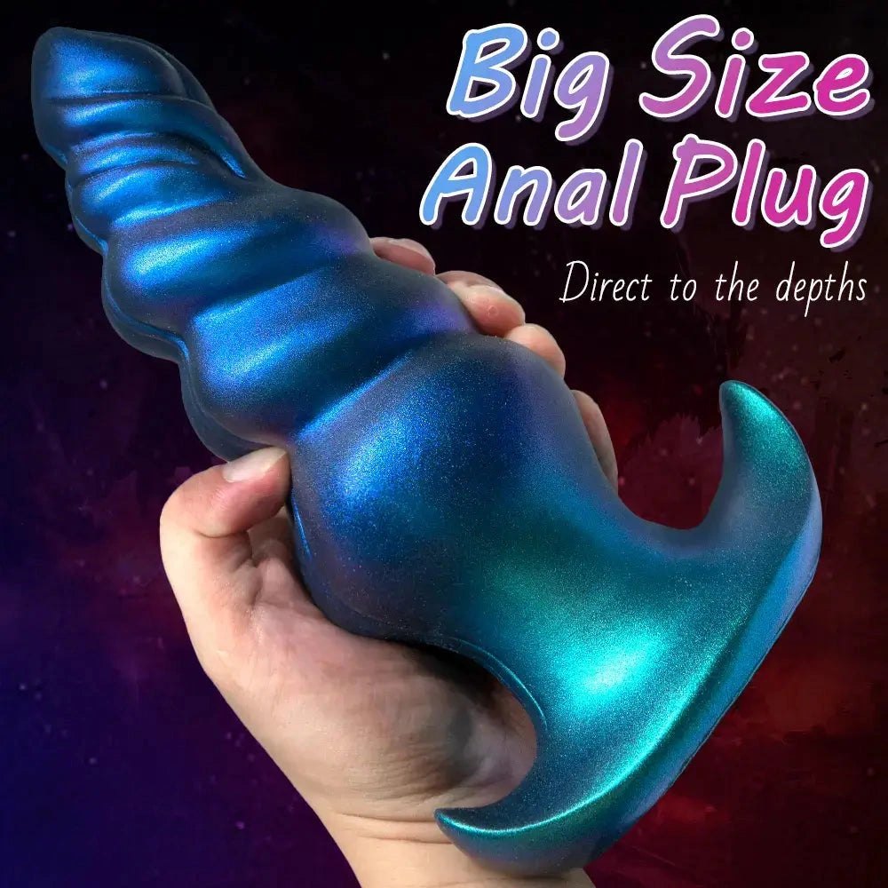 Blue ridged knot anal plug, photo 9