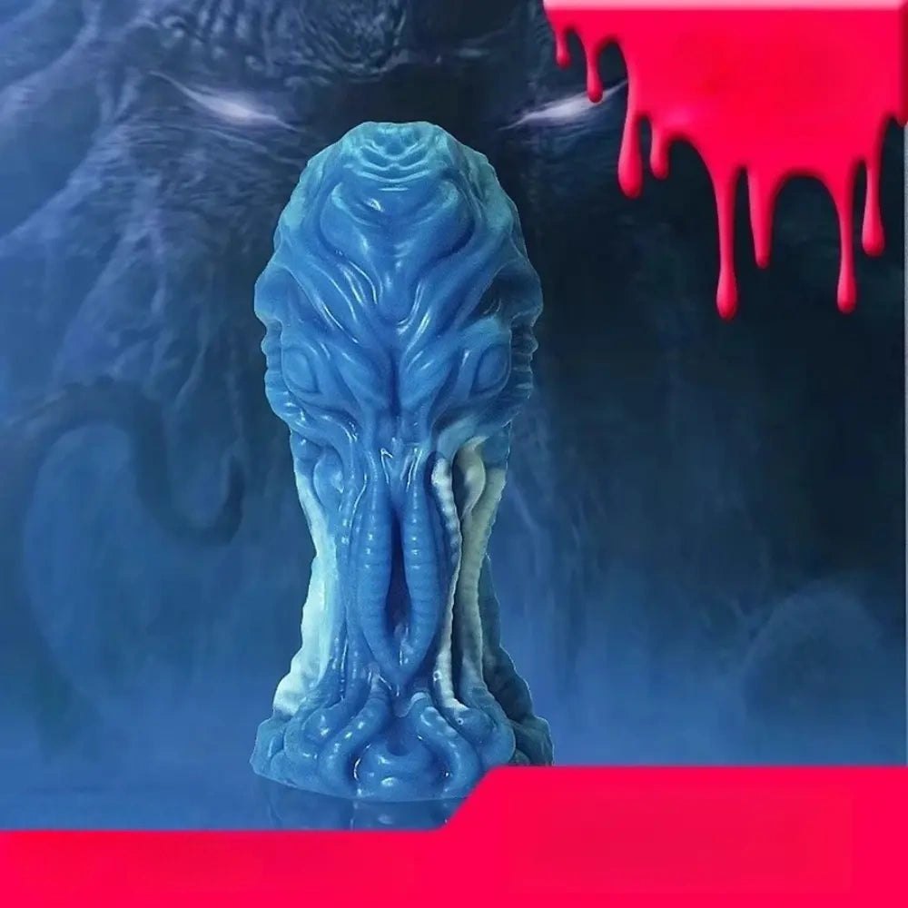 Blue silicone alien creature dildo, photo 2