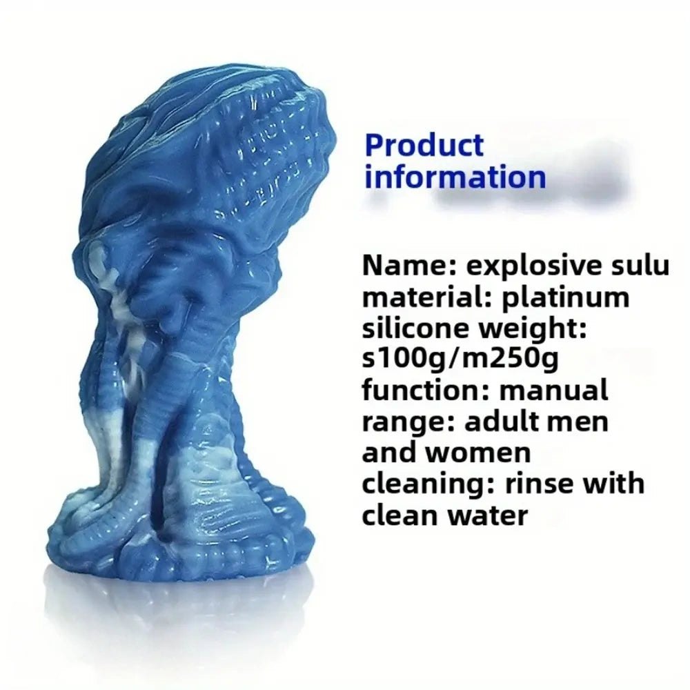 Blue silicone alien creature dildo, photo 3