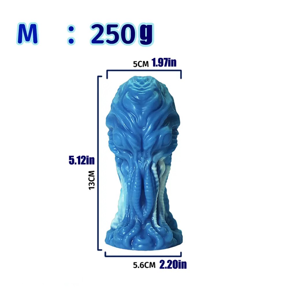 Blue silicone alien creature dildo, photo 6