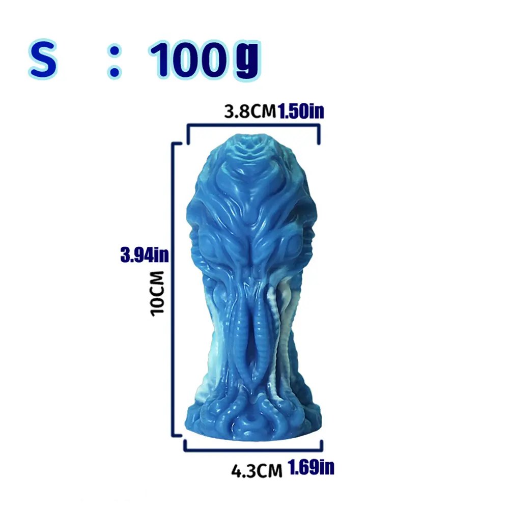 Blue silicone alien creature dildo, photo 7