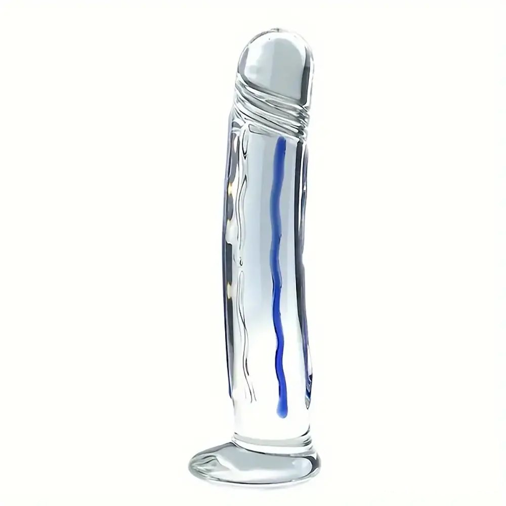 Glass dildo with swirl line design, photo 1