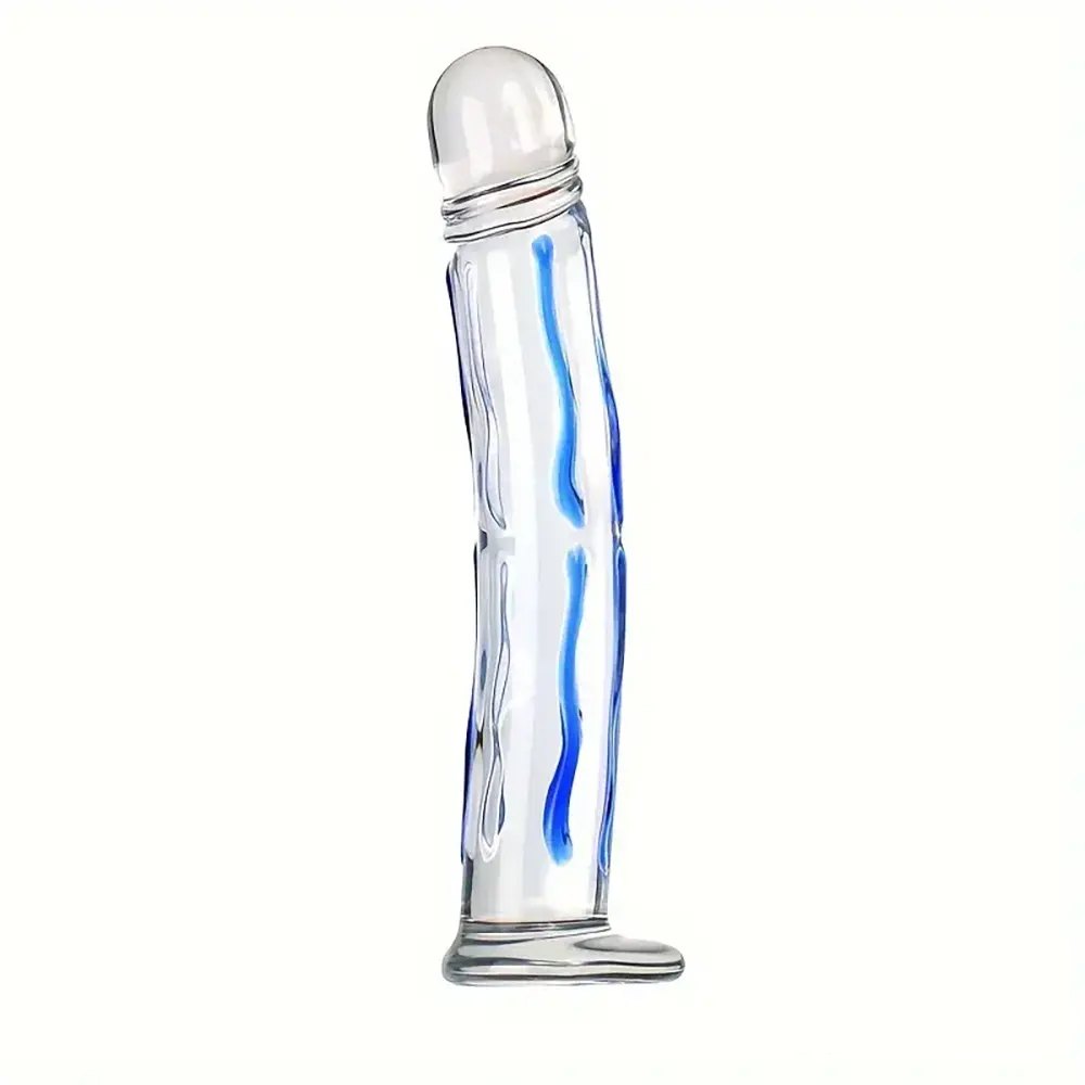 Glass dildo with swirl line design, photo 2