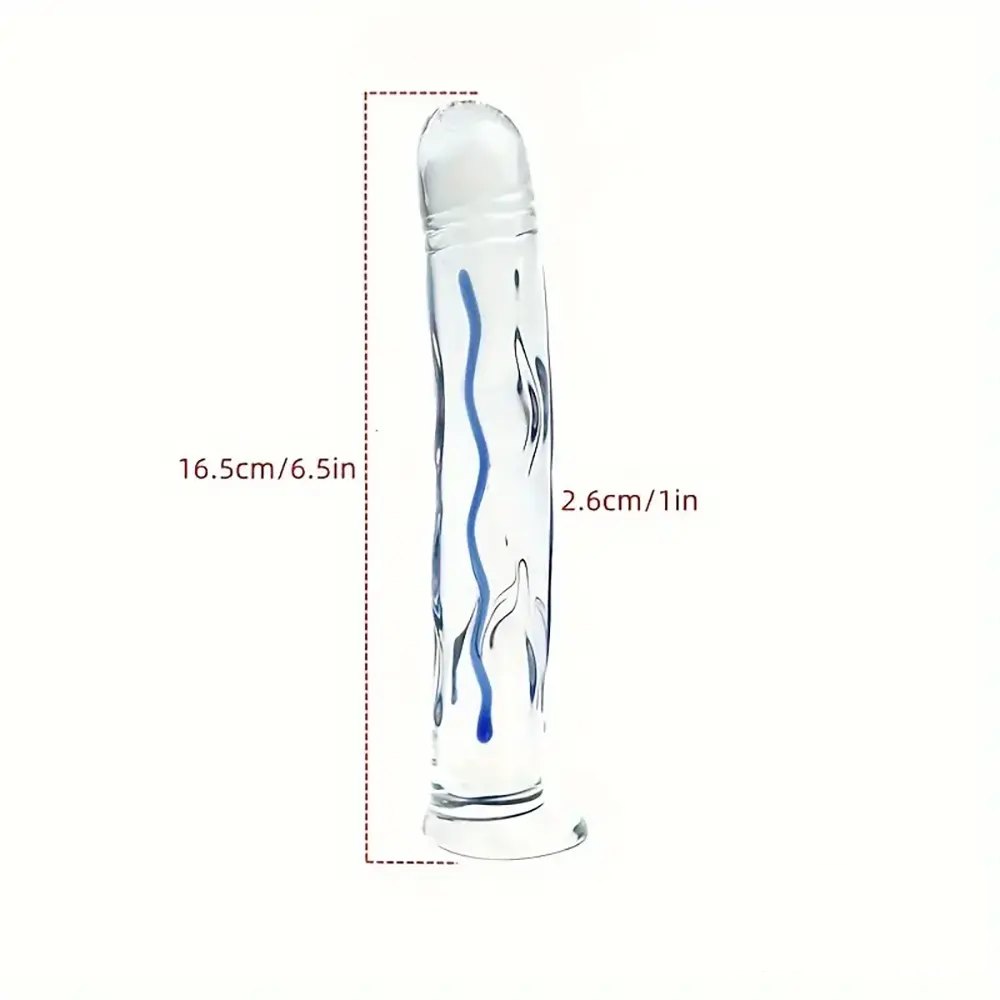 Glass dildo with swirl line design, photo 8