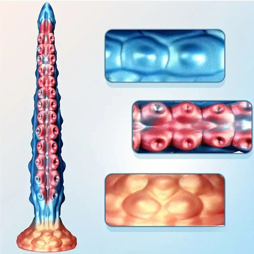 Tentacle textured fantasy silicone dildo, photo 3