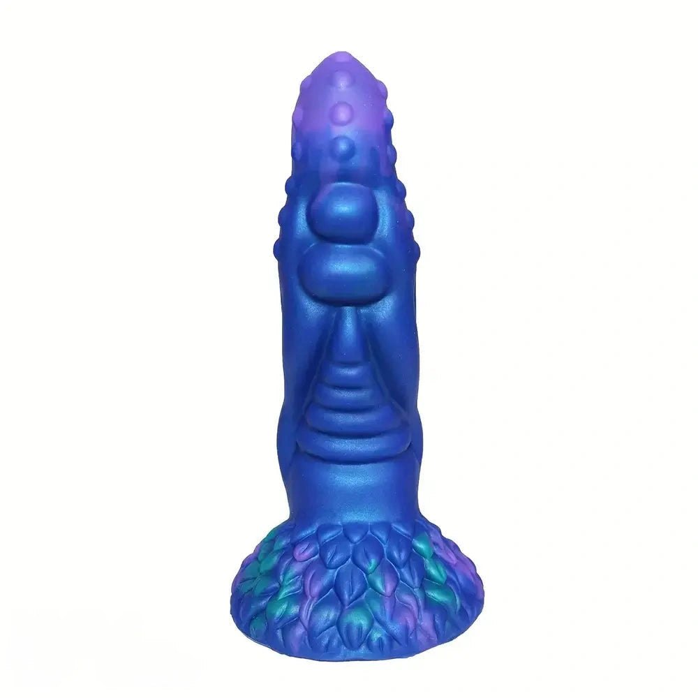 Blue spiked fantasy silicone dildo, photo 2