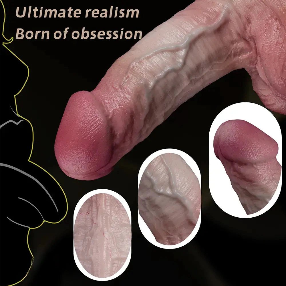 Flesh dual density blue vein large dildo, photo 9