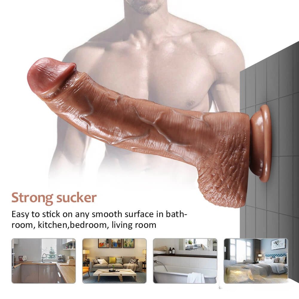 Flesh liquid silicone blue vein suction cup dildo, photo 7