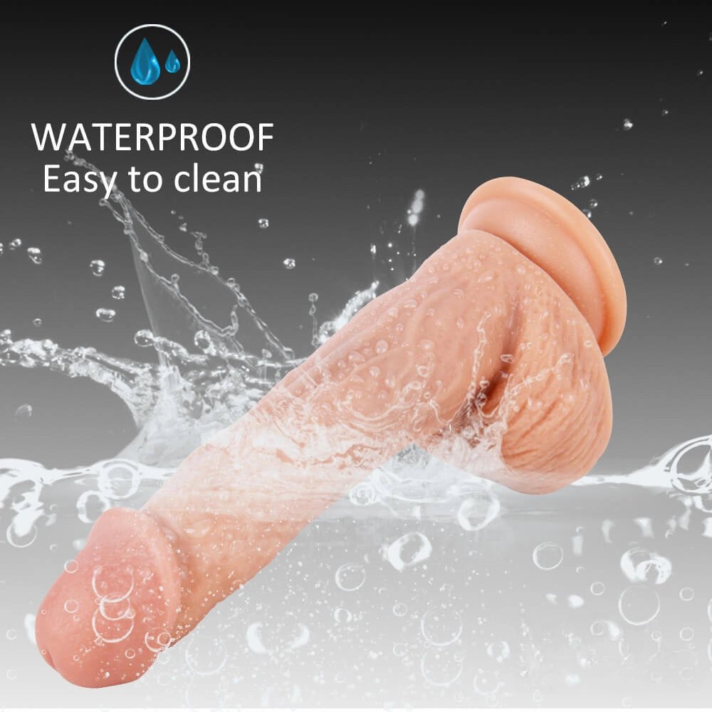 Flesh tone blue vein suction cup dildo, photo 3