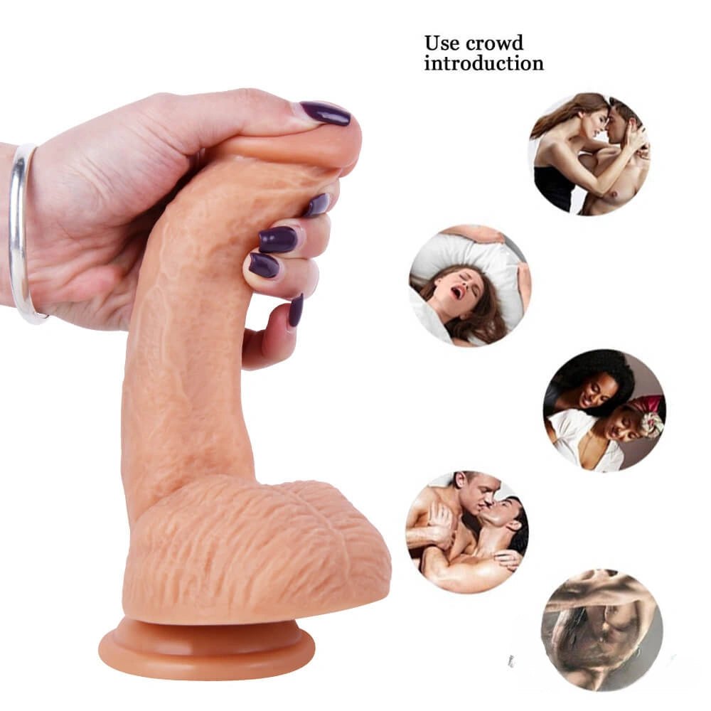 Flesh tone blue vein suction cup dildo, photo 5