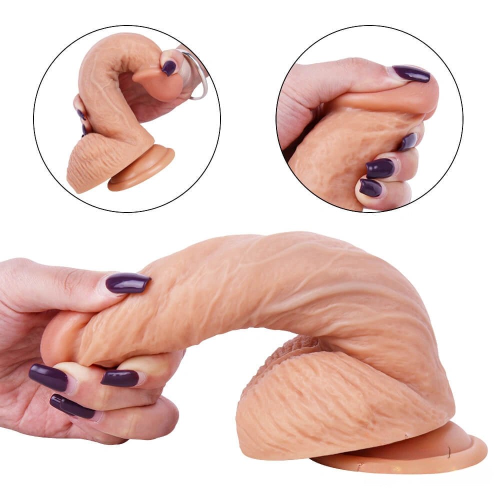 Flesh tone blue vein suction cup dildo, photo 7