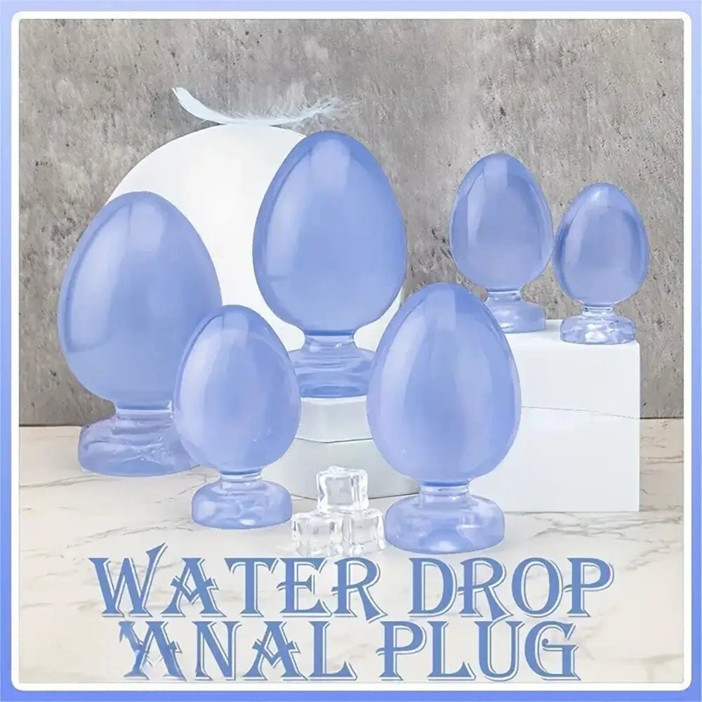 Blue pvc water drop anal plug, photo 1