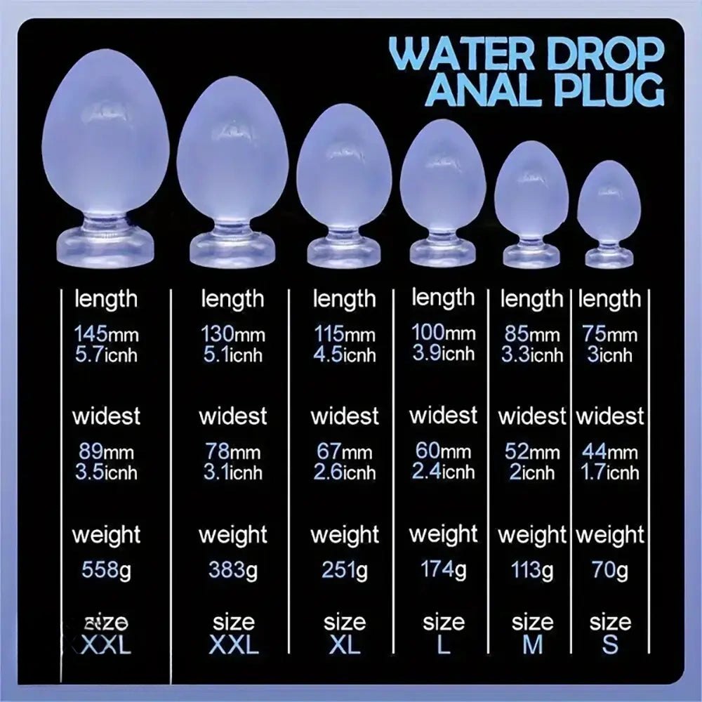 Blue pvc water drop anal plug, photo 5