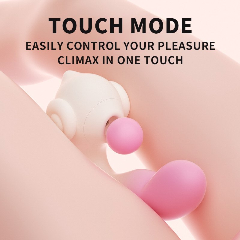 Gradient pink silicone G-spot suction vibrator, photo 3