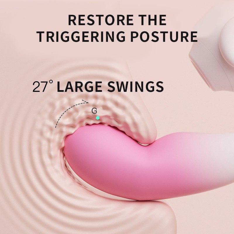 Gradient pink silicone G-spot suction vibrator, photo 4