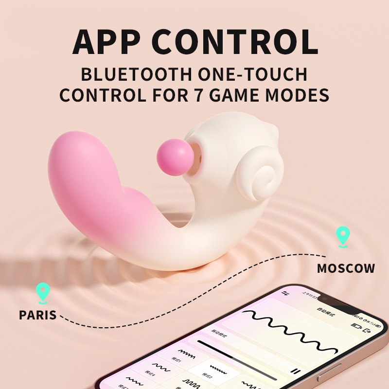 Gradient pink silicone G-spot suction vibrator, photo 5