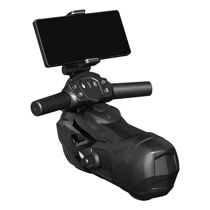 Black motorcycle-style bluetooth heating suction male masturbator, photo 1