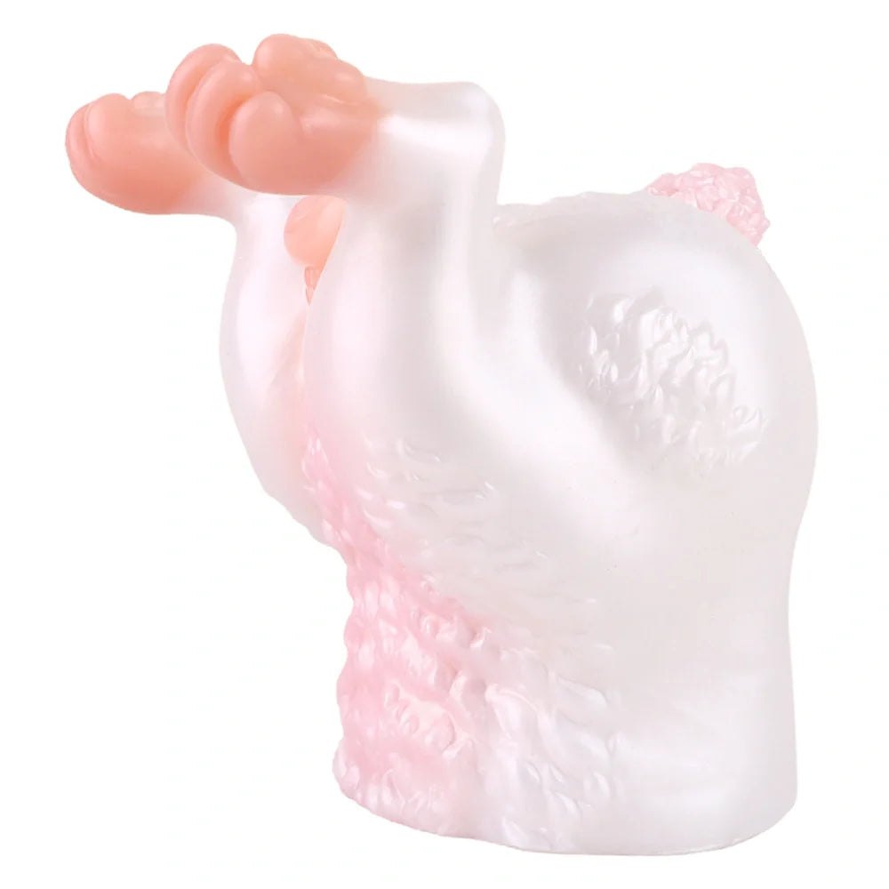 Pearl white rabbit dual-channel fantasy masturbator, photo 12