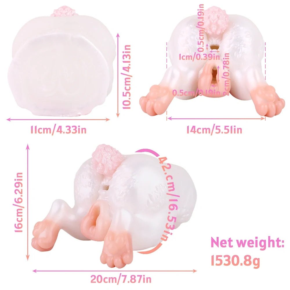 Pearl white rabbit dual-channel fantasy masturbator, photo 14