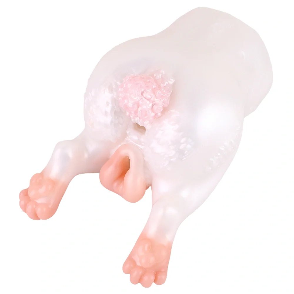Pearl white rabbit dual-channel fantasy masturbator, photo 3