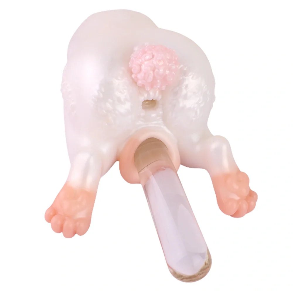 Pearl white rabbit dual-channel fantasy masturbator, photo 4