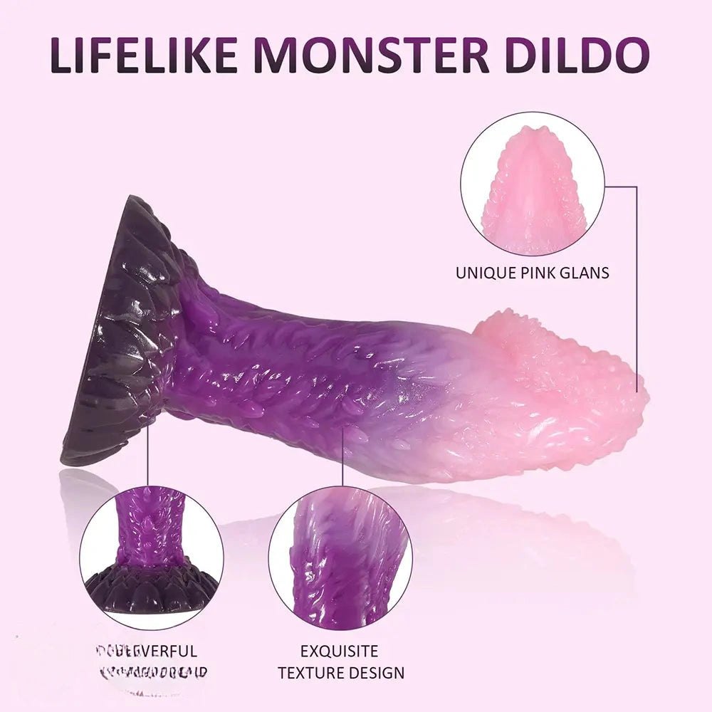 Mixed color silicone dragon dildo, photo 3